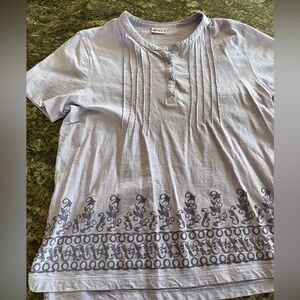 Women’s Purple Short Sleeve Henley Top